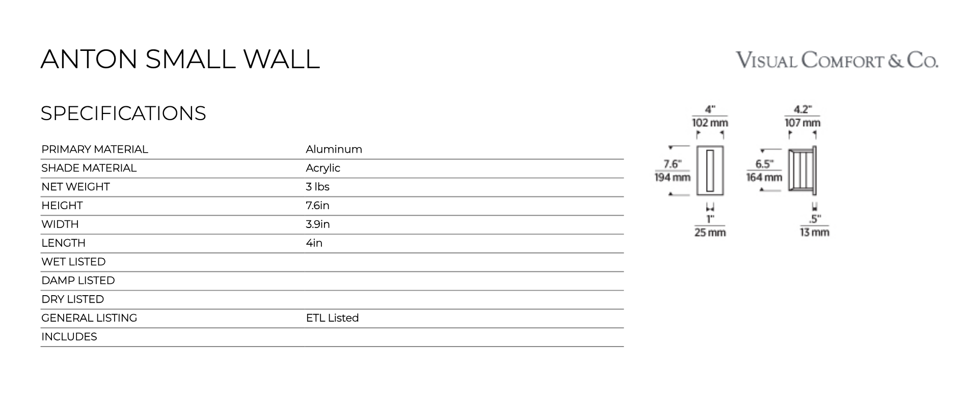 Anton 4 Wall Light by Visual & Comfort & Co