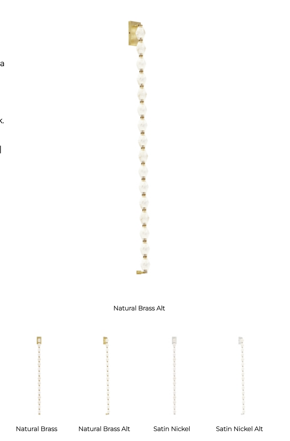 Vertical Crystal LED Wall Lighting 53-inch by Visual & Comfort & Co