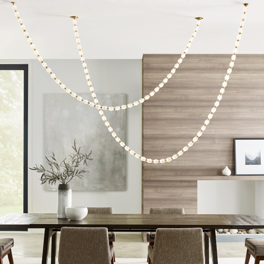 Crystal Natural Brass Chandelier 700Clr132 by Visual & Comfort & Co