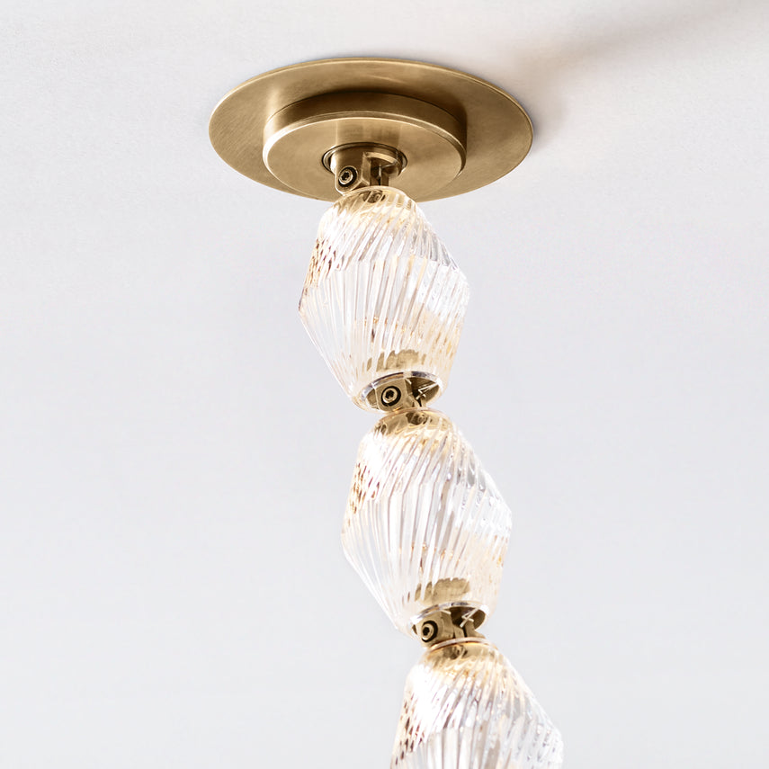 Crystal Natural Brass Chandelier 700Clr132 by Visual & Comfort & Co