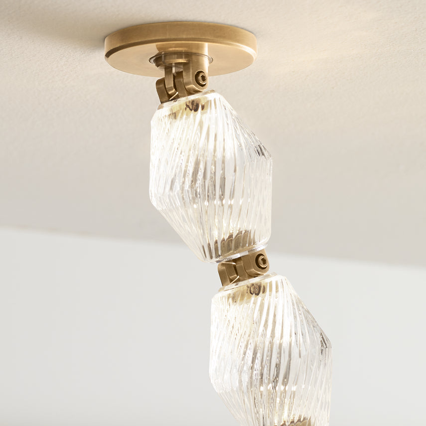 Crystal Natural Brass Chandelier 700Clr132 by Visual & Comfort & Co