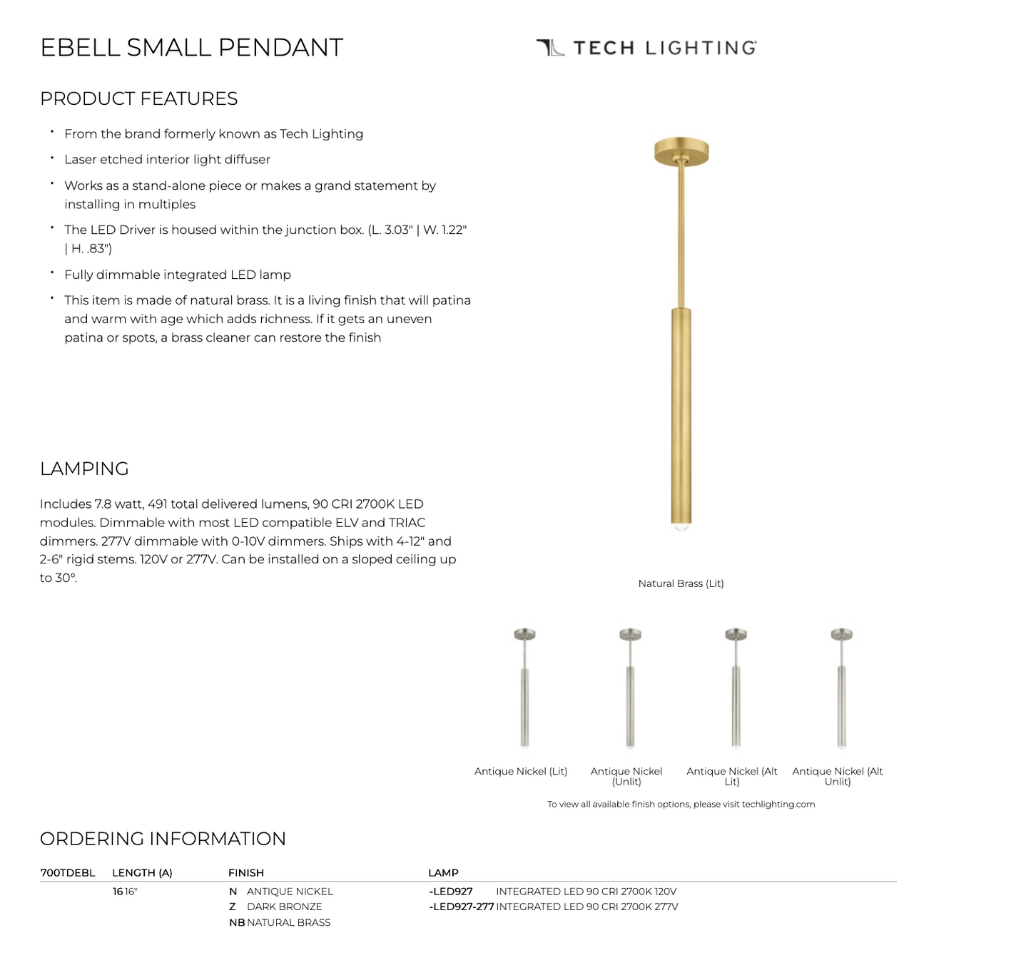Ebell Small Pendant Light by Visual & Comfort & Co