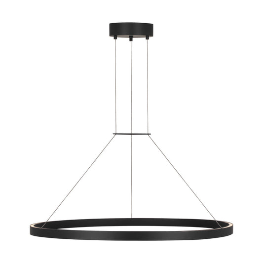 Matte Black 36-inch LED Ring Chandelier Sean Lavin Design by Visual & Comfort & Co