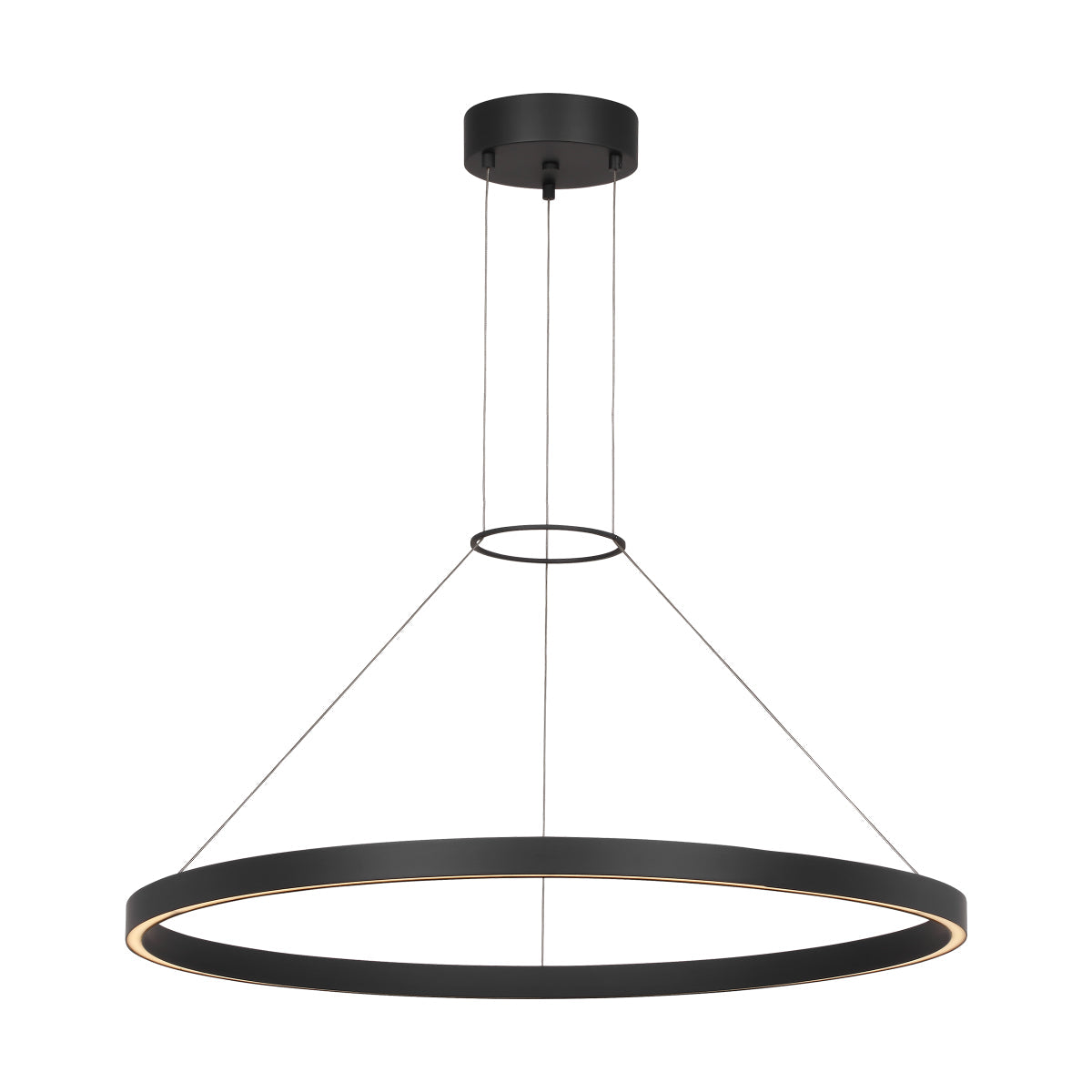 Matte Black 36-inch LED Ring Chandelier Sean Lavin Design by Visual & Comfort & Co