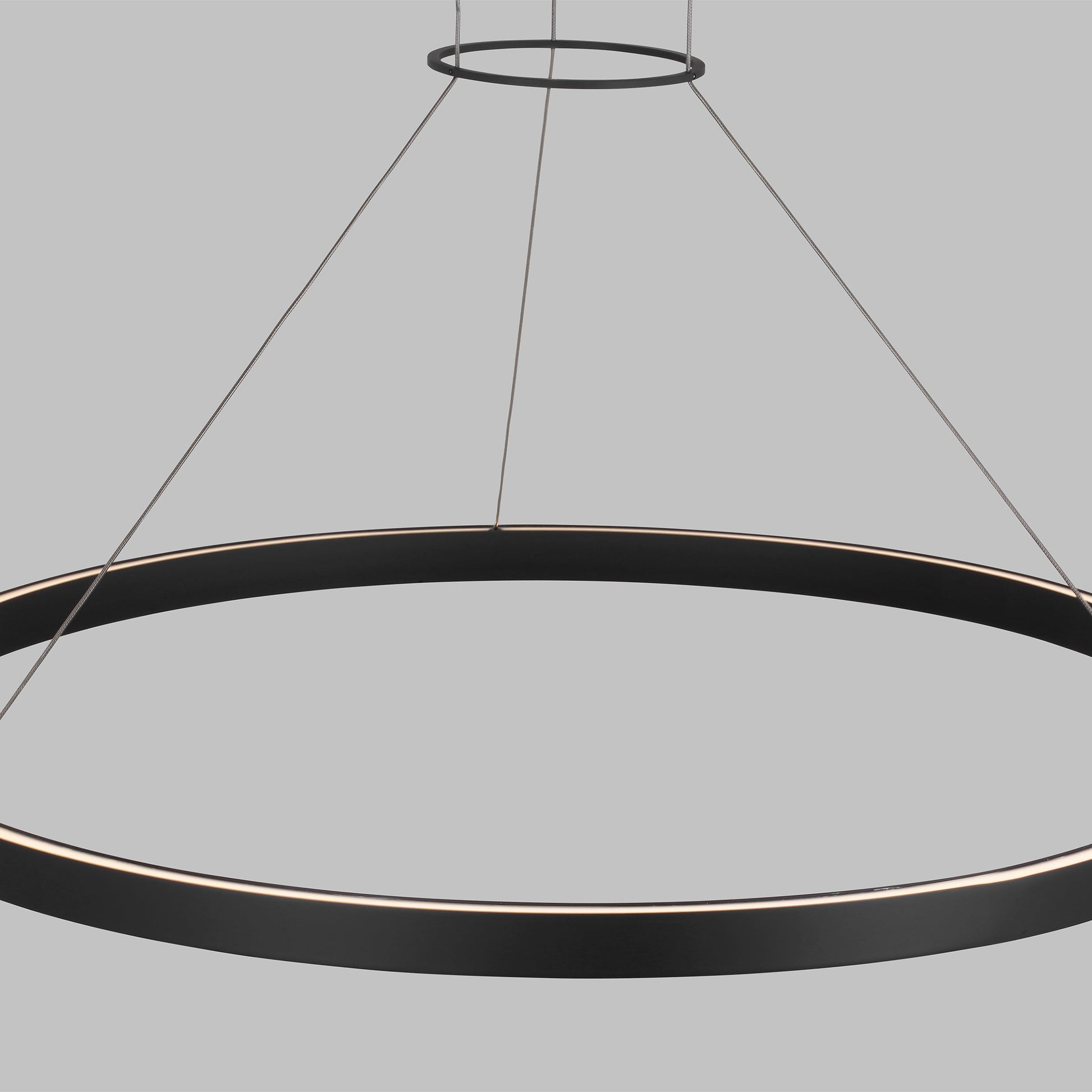 Matte Black 36-inch LED Ring Chandelier Sean Lavin Design by Visual & Comfort & Co