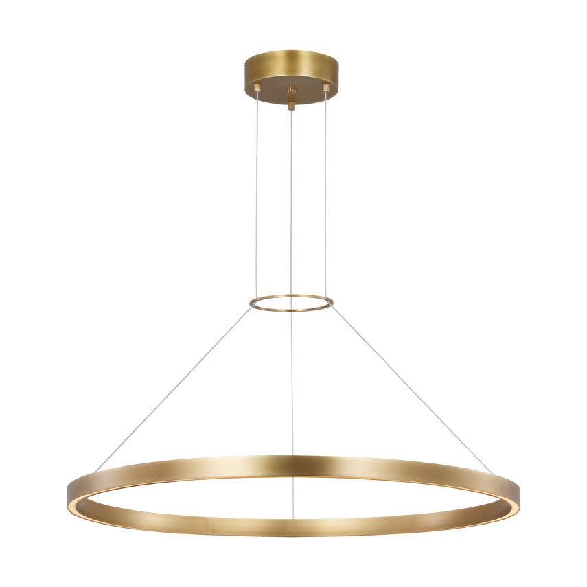 Matte Black 36-inch LED Ring Chandelier Sean Lavin Design by Visual & Comfort & Co