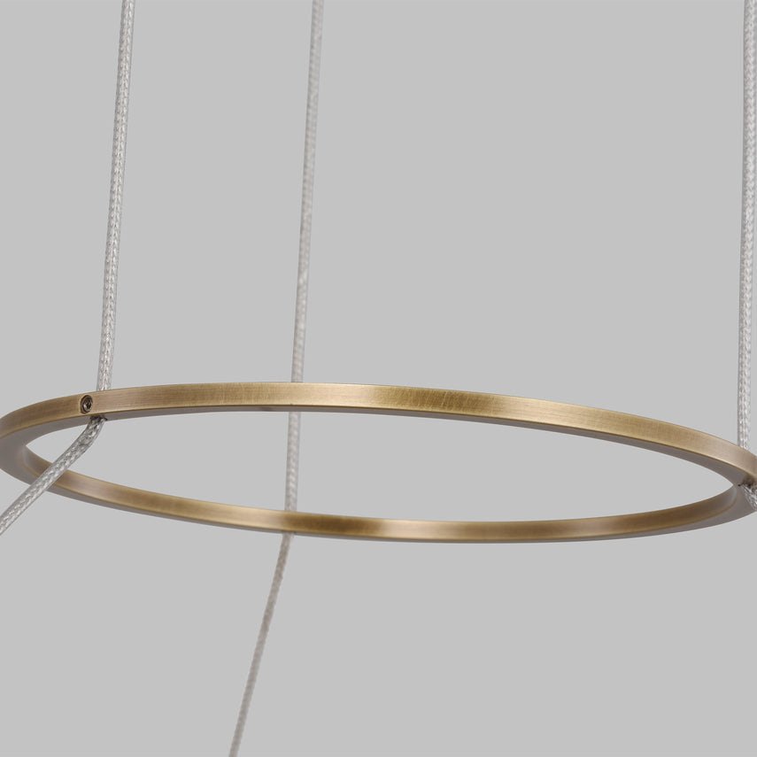Matte Black 36-inch LED Ring Chandelier Sean Lavin Design by Visual & Comfort & Co
