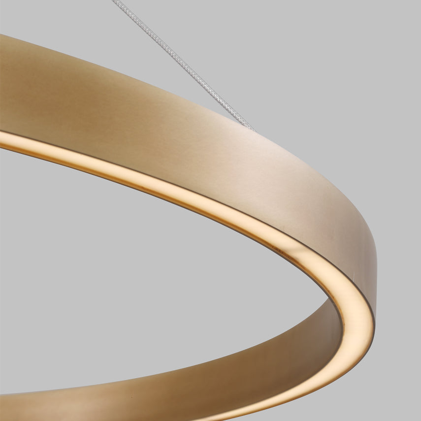 Matte Black 36-inch LED Ring Chandelier Sean Lavin Design by Visual & Comfort & Co