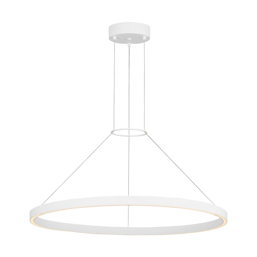 Matte Black 36-inch LED Ring Chandelier Sean Lavin Design by Visual & Comfort & Co