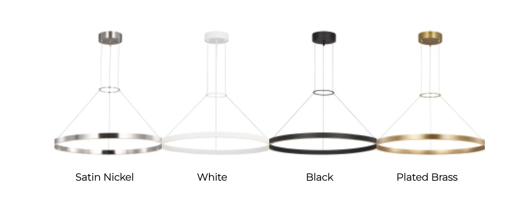 Matte Black 36-inch LED Ring Chandelier Sean Lavin Design by Visual & Comfort & Co