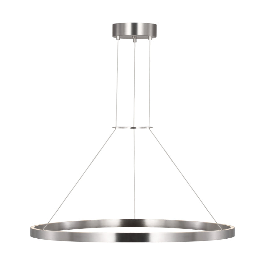 Matte Black 36-inch LED Ring Chandelier Sean Lavin Design by Visual & Comfort & Co