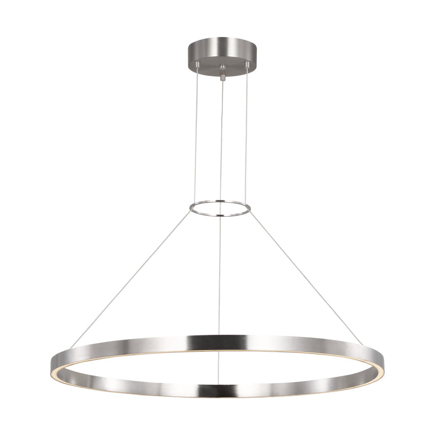 Matte Black 36-inch LED Ring Chandelier Sean Lavin Design by Visual & Comfort & Co