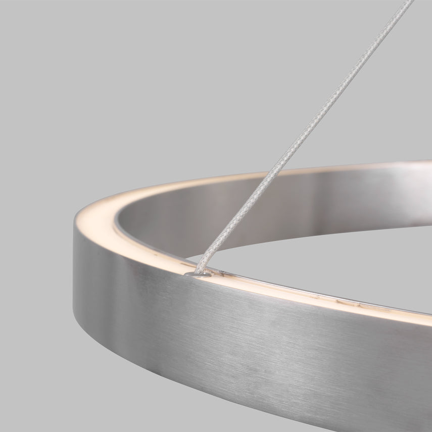 Matte Black 36-inch LED Ring Chandelier Sean Lavin Design by Visual & Comfort & Co