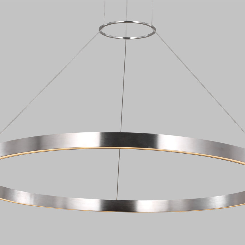 Matte Black 36-inch LED Ring Chandelier Sean Lavin Design by Visual & Comfort & Co