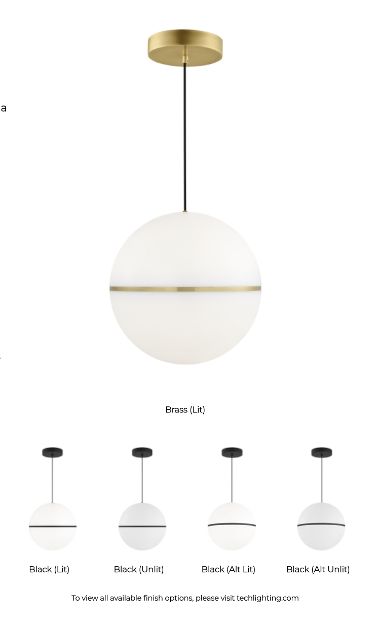 Hanea 18-inch Globe Pendant Light by Visual & Comfort & Co