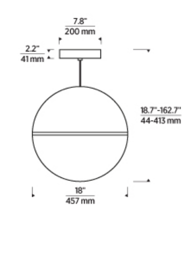 Hanea 18-inch Globe Pendant Light by Visual & Comfort & Co