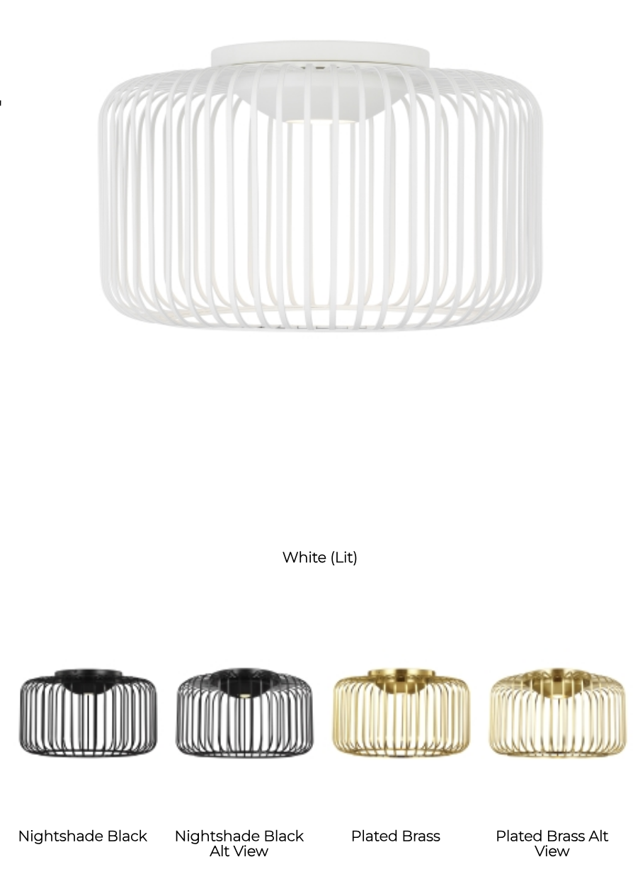 Kai 15-inch LED Flush Mount Ceiling Light by Visual & Comfort & Co