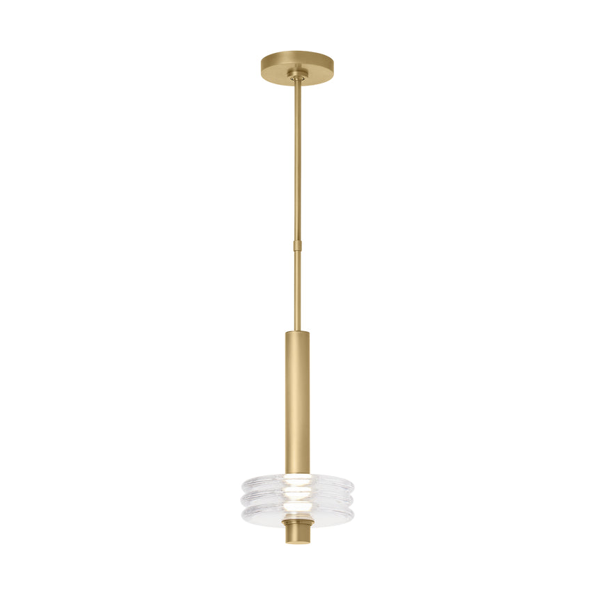 Laurel 8-inch LED Pendant Italian Glass Brass Kelly Wearstler by Visual & Comfort & Co