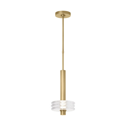 Laurel 8-inch LED Pendant Italian Glass Brass Kelly Wearstler by Visual & Comfort & Co