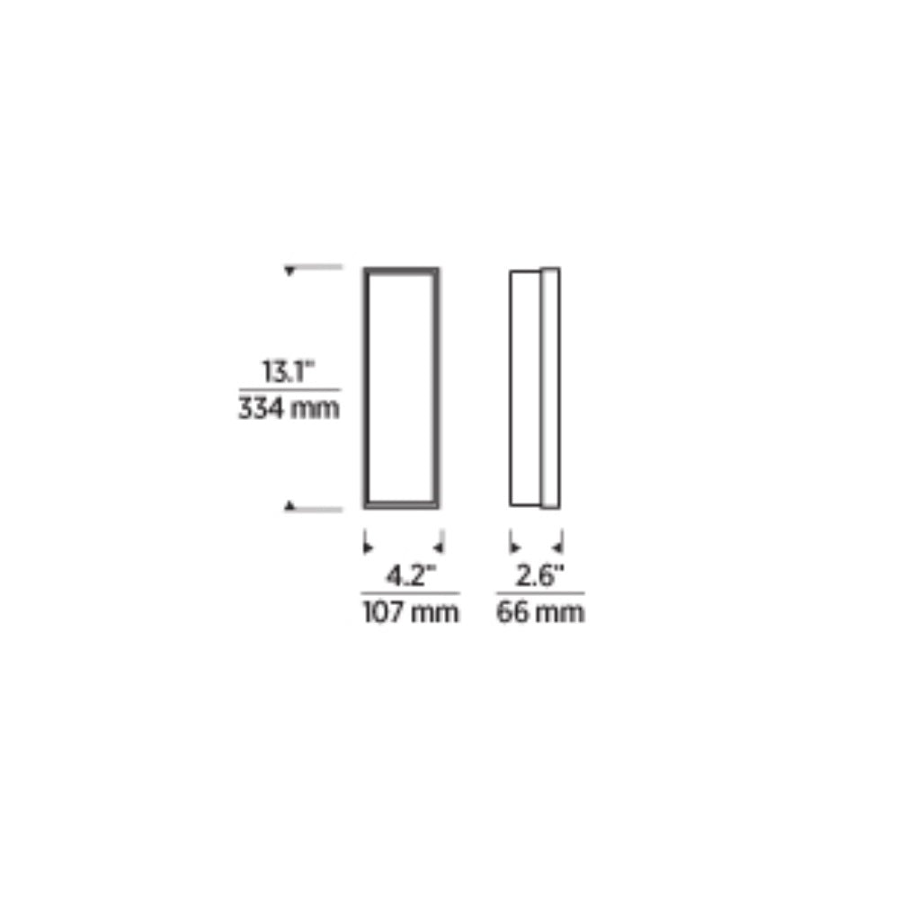 Slim Dimmable Rectangle Wall Light Milley 13 by Visual & Comfort & Co