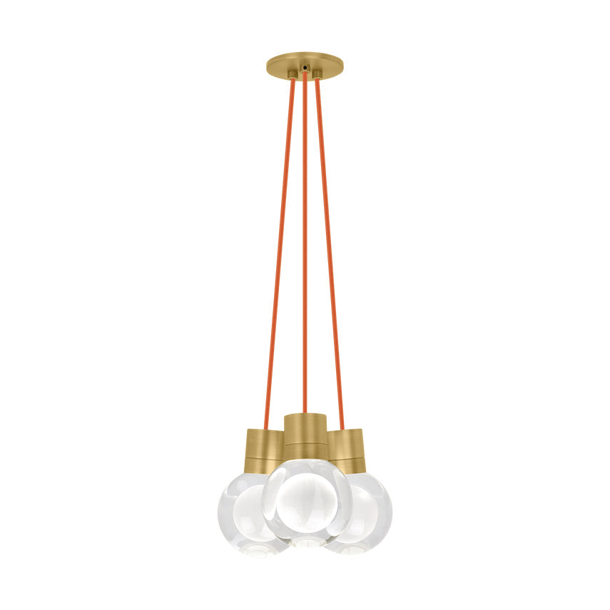 Visual Comfort Mina 3 Light 700Tdminap3 Led Pendant Natural Brass