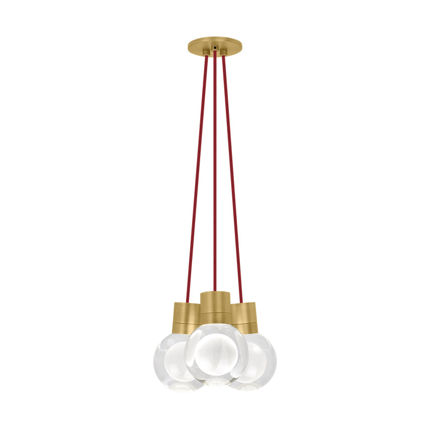 Visual Comfort Mina 3 Light 700Tdminap3 Led Pendant Natural Brass