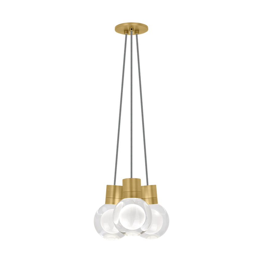 Visual Comfort Mina 3 Light 700Tdminap3 Led Pendant Natural Brass