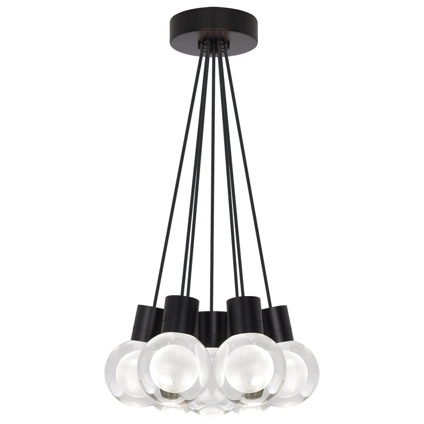 Visual Comfort 7 Light Multi Sphere Mina Crystal Chandelier Black