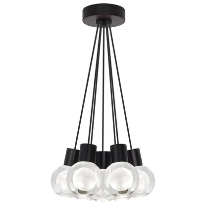 Visual Comfort 7 Light Multi Sphere Mina Crystal Chandelier Black