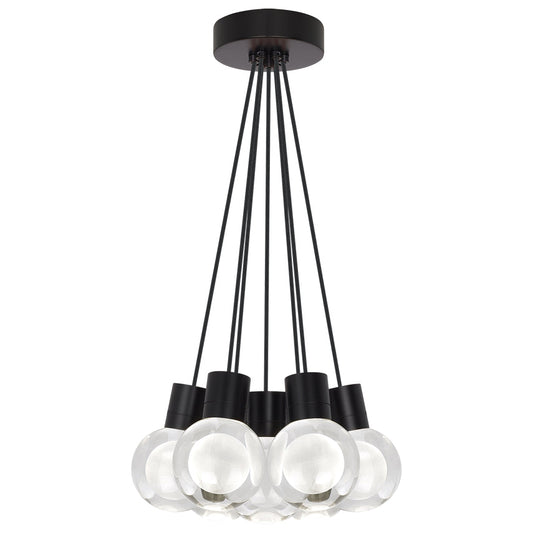 Visual Comfort 7 Light Multi Sphere Mina Crystal Chandelier Black
