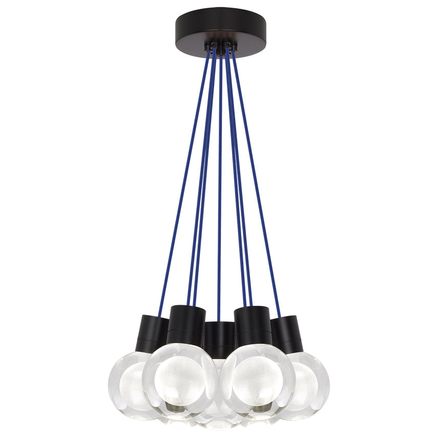 Visual Comfort 7 Light Multi Sphere Mina Crystal Chandelier Natural Brass