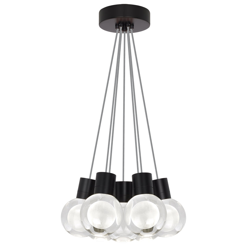 Visual Comfort 7 Light Multi Sphere Mina Crystal Chandelier Black