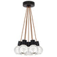 Visual Comfort 7 Light Multi Sphere Mina Crystal Chandelier Natural Brass