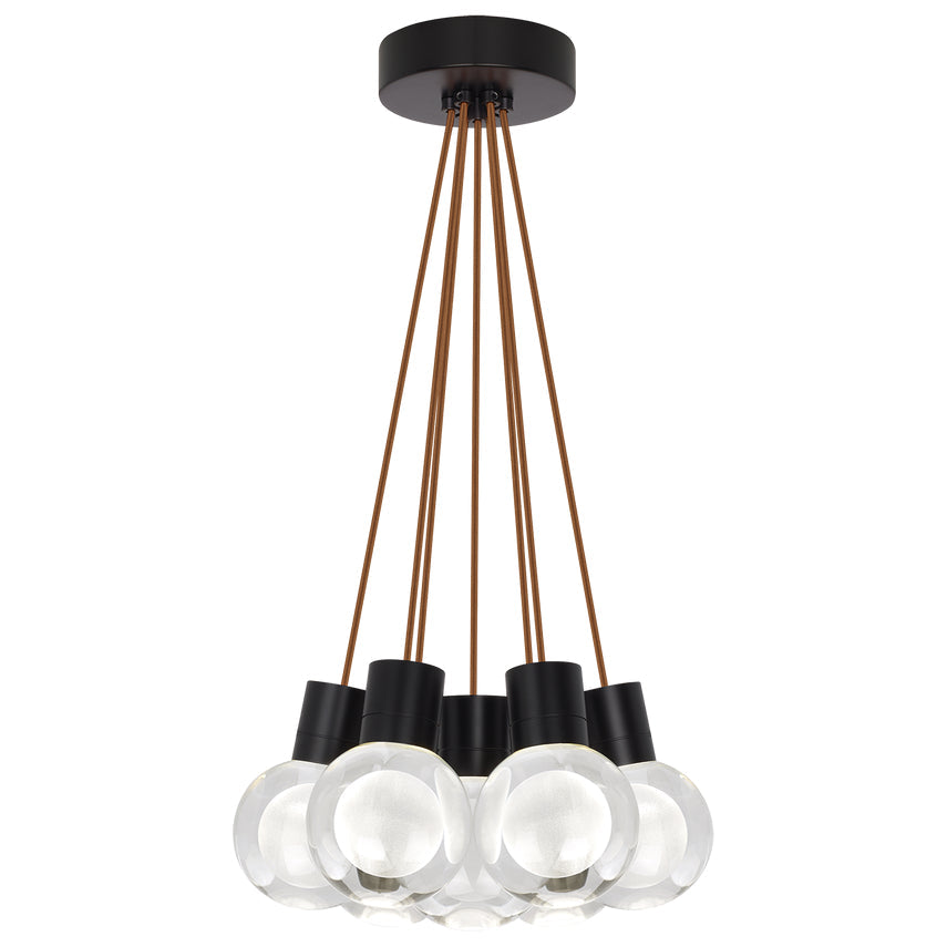 Visual Comfort 7 Light Multi Sphere Mina Crystal Chandelier Natural Brass