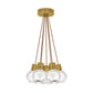 Visual Comfort 7 Light Multi Sphere Mina Crystal Chandelier Natural Brass