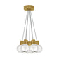 Visual Comfort 7 Light Multi Sphere Mina Crystal Chandelier Natural Brass