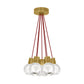 Visual Comfort 7 Light Multi Sphere Mina Crystal Chandelier Natural Brass