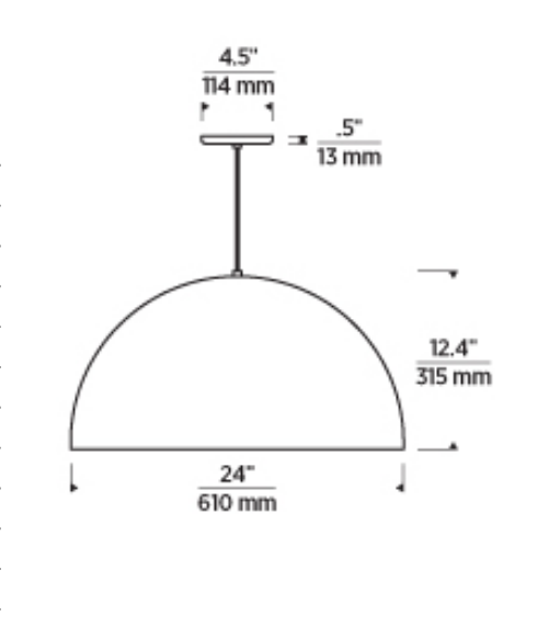 24-inch Dome Pendant Light Powell Street by Visual & Comfort & Co