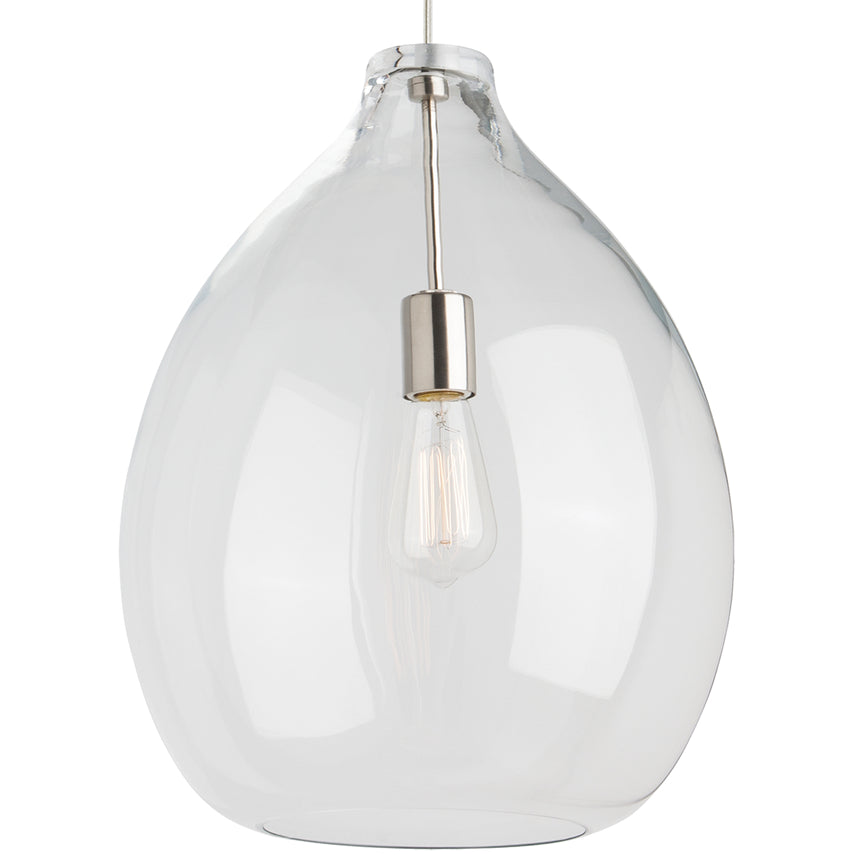 Visual Comfort Quinton 16In Pendant Light Modern Glass Satin Nickel