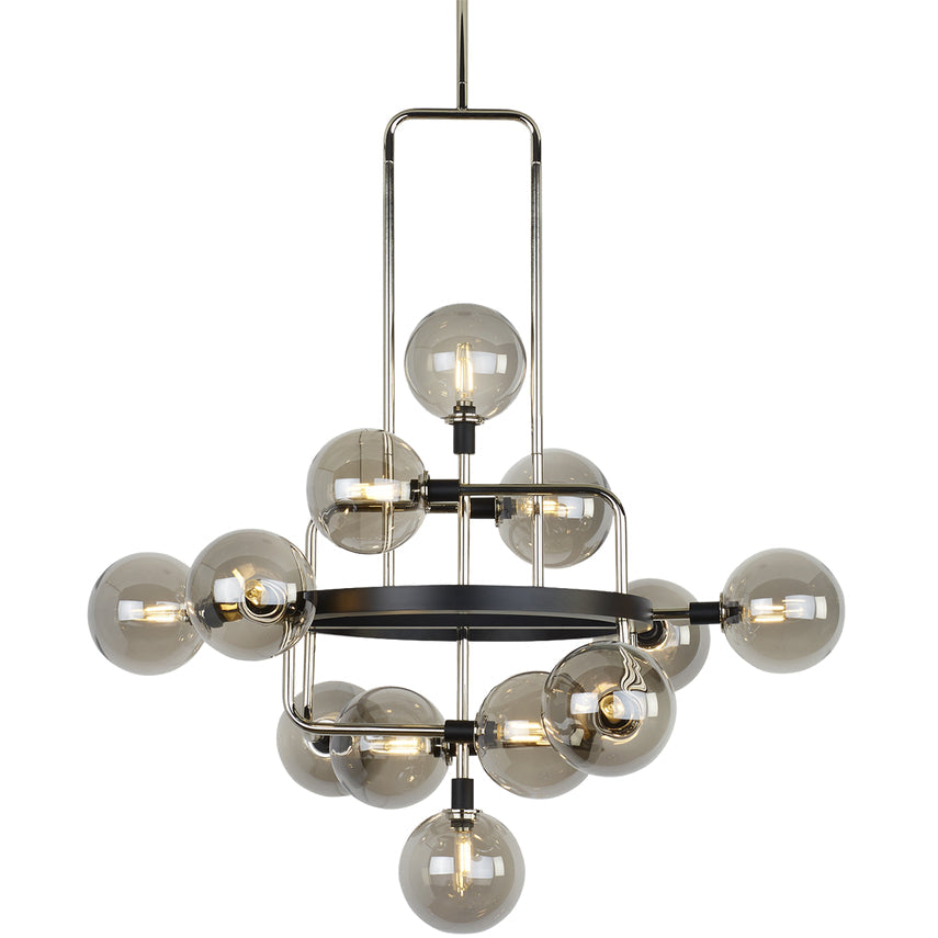 Brass Opal Glass Chandelier 12 Light Residential & Commercial by Visual & Comfort & Co