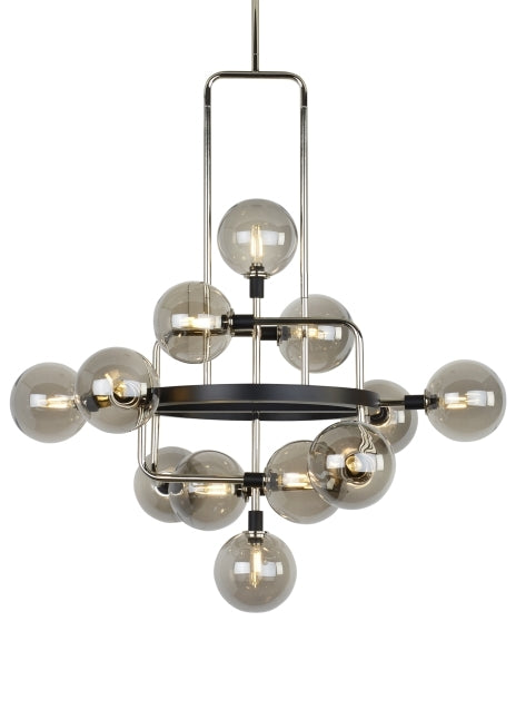 Brass Opal Glass Chandelier 12 Light Residential & Commercial by Visual & Comfort & Co