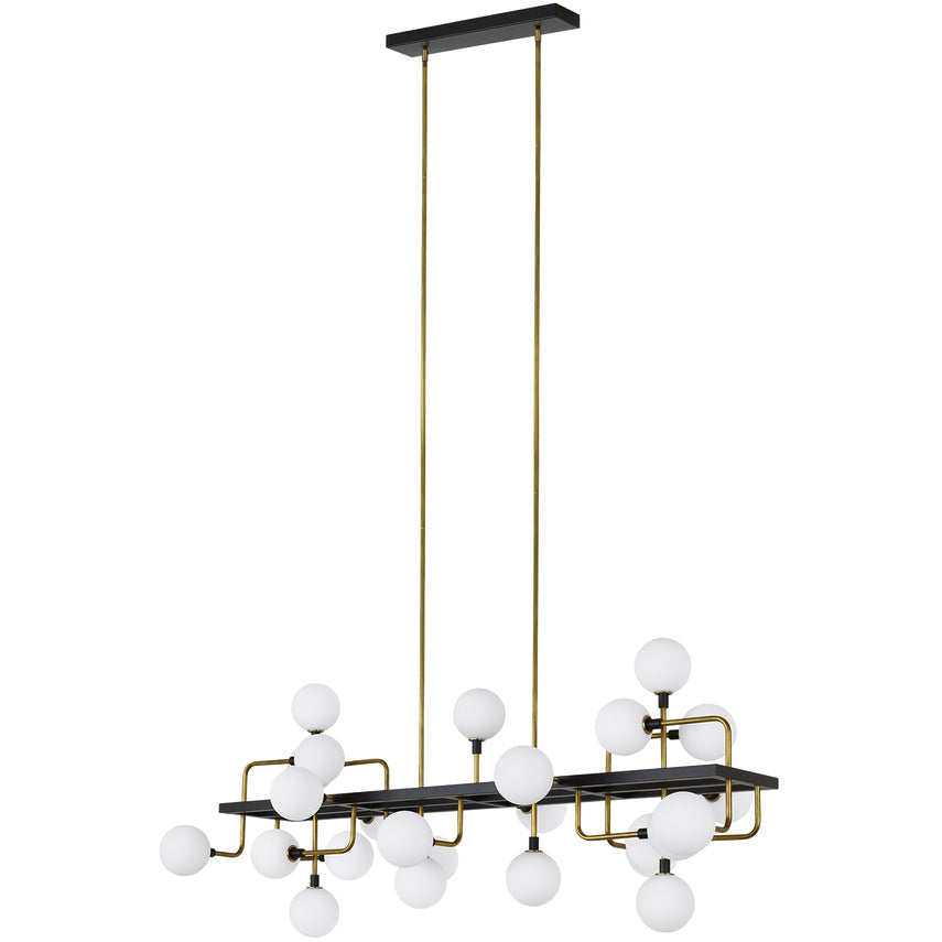 Luxury Linear Chandelier Glass Globes For Dining Room by Visual & Comfort & Co