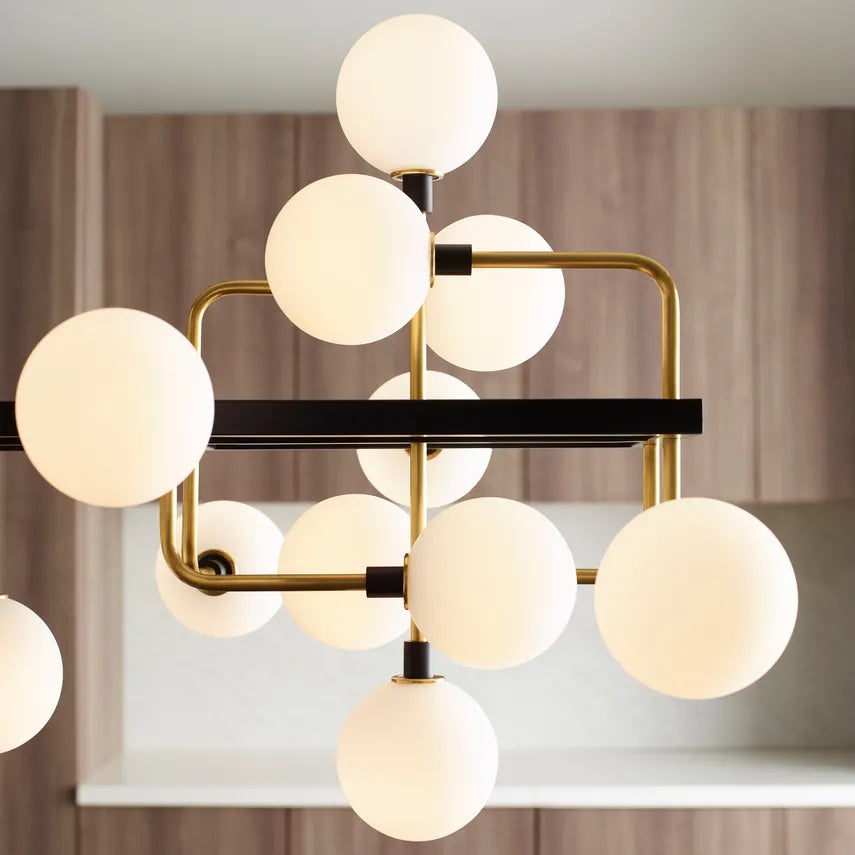 Luxury Linear Chandelier Glass Globes For Dining Room by Visual & Comfort & Co