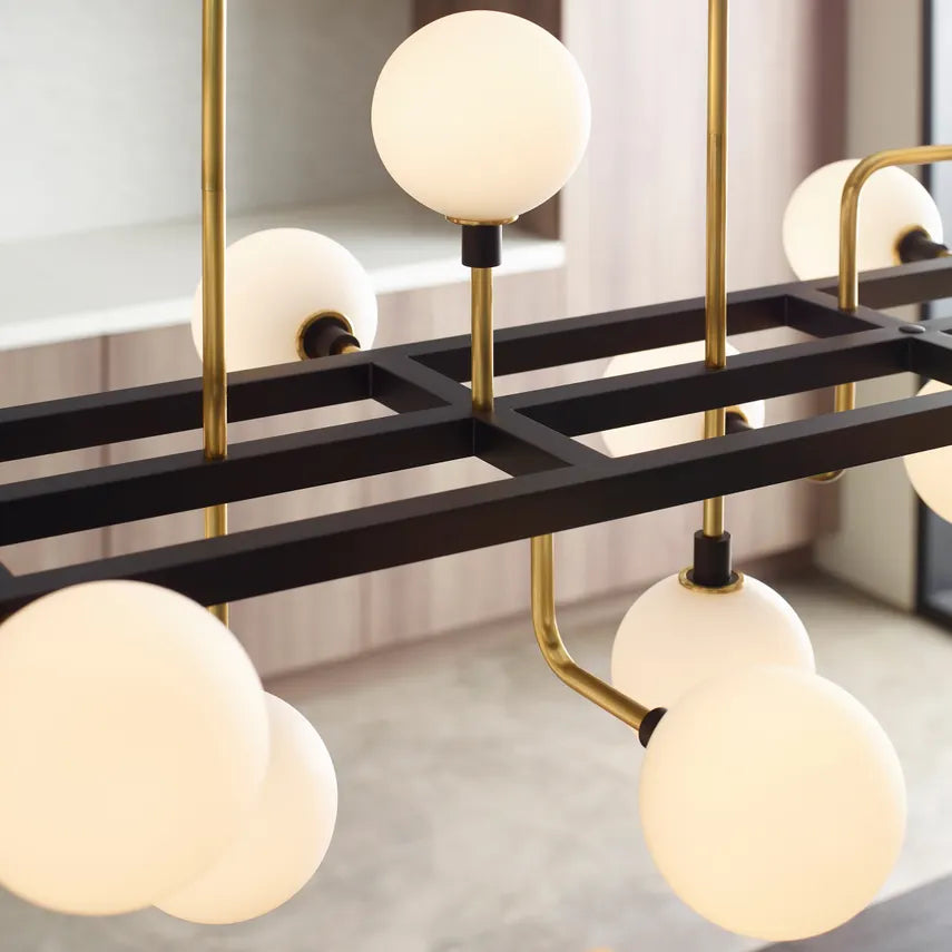 Luxury Linear Chandelier Glass Globes For Dining Room by Visual & Comfort & Co