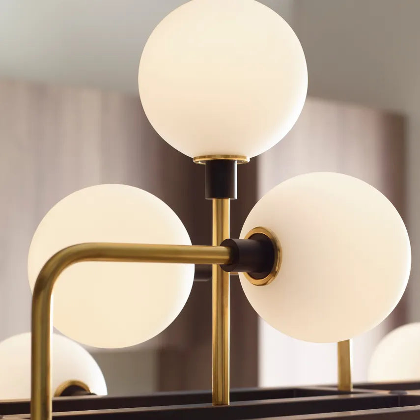 Luxury Linear Chandelier Glass Globes For Dining Room by Visual & Comfort & Co