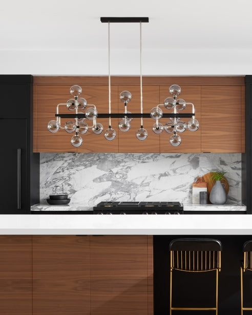 Luxury Linear Chandelier Glass Globes For Dining Room by Visual & Comfort & Co
