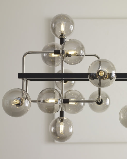 Luxury Linear Chandelier Glass Globes For Dining Room by Visual & Comfort & Co