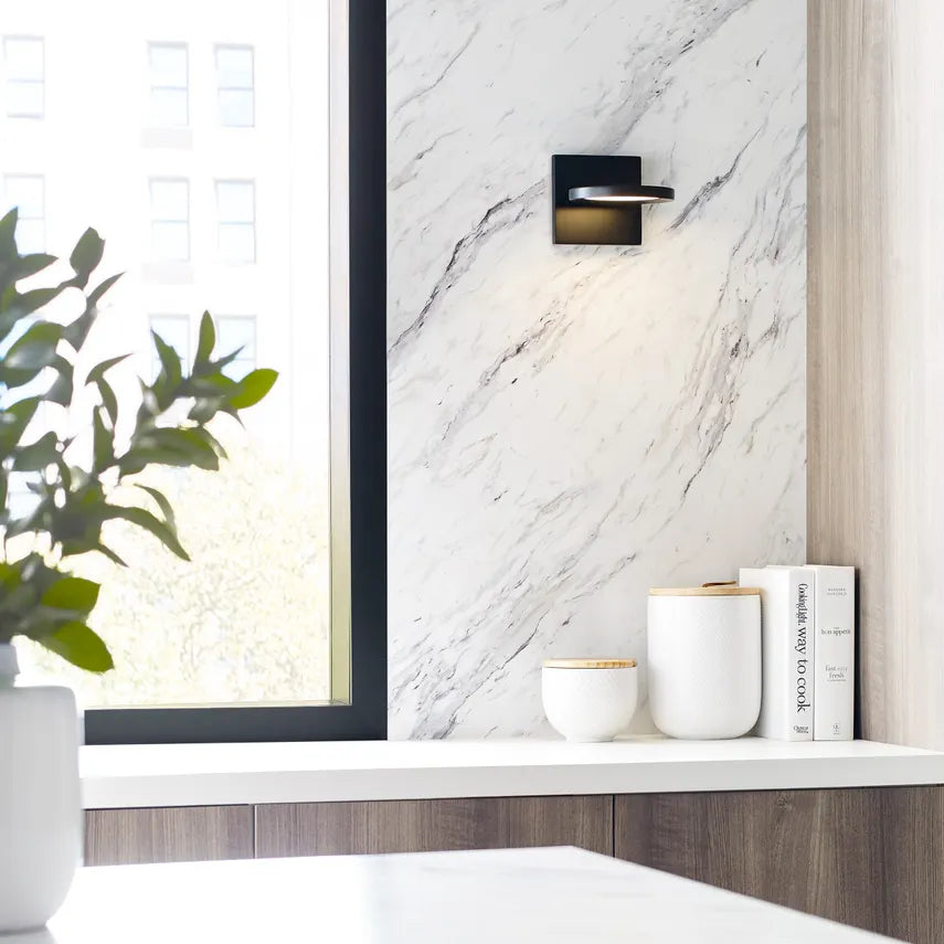 Compact LED Wall Sconce Matte Black 700Wsspct by Visual & Comfort & Co