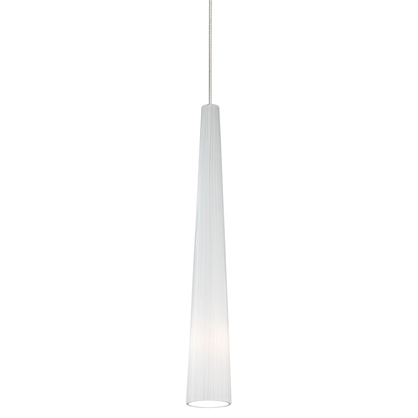 Zenith Satin Nickel Glass Pendant Light by Visual & Comfort & Co