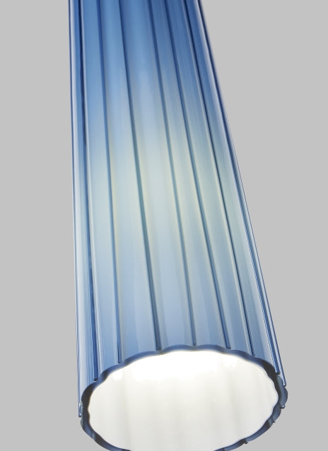Zenith Satin Nickel Glass Pendant Light by Visual & Comfort & Co